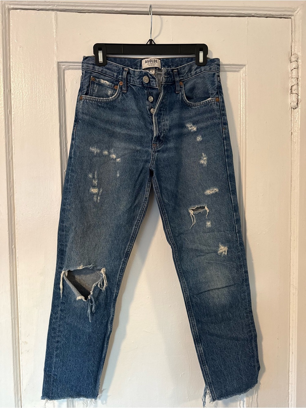 AGOLDE Distressed Blue Denim Jeans